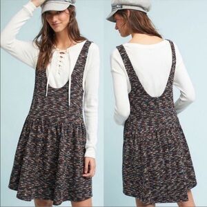 Anthropologie Maeve Knit Mini Jumper Dress-Multicolor Space Dye-Women Large